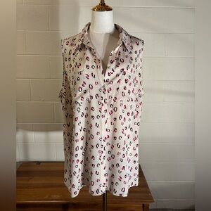 Apt. 9 Pink and Black Patterned Blouse